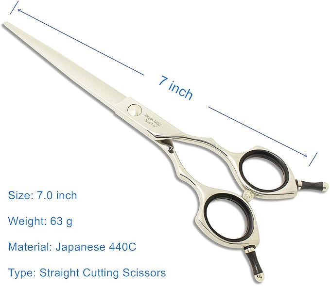 HASHIMOTO Dog Straight Scissors,Grooming Shears for Dogs,Cat Grooming Scissors,7.0 inch,Light Weight.