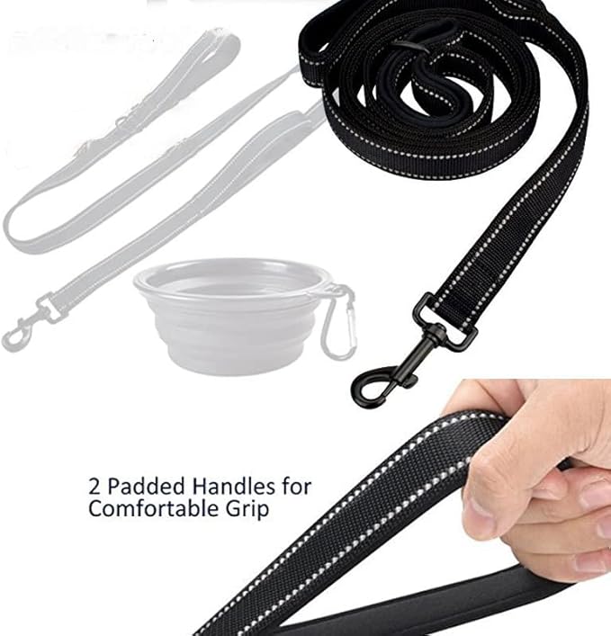 Dog Leash, Heavy Duty Dog Leash, Leashes for Large Breed Dogs .5FT.6FT, Double Handle Dog Leash, Reflective Training Lead, Perfect for Medium to Large Dogs(5FT, Pink)
