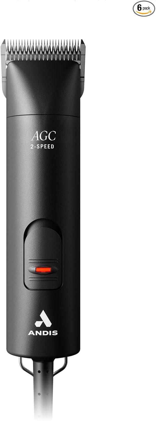 Andis 24675 UltraEdge 2-Speed Detachable Blade Pet/Dog Clipper – Runs Cool & Quiet,Designed with Two-Speed Rotary Motor & Shatter-Proof Housing - for All Coats-& Breeds - 120 Volts,Black,(Pack of 6)