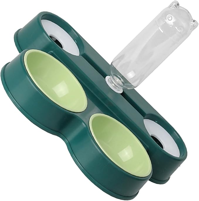 4 in 1 Pet Food Feeders with Automatic Water Bottle Bowl, Double Bowl Dog Feeder Toy for Cats and Dogs
