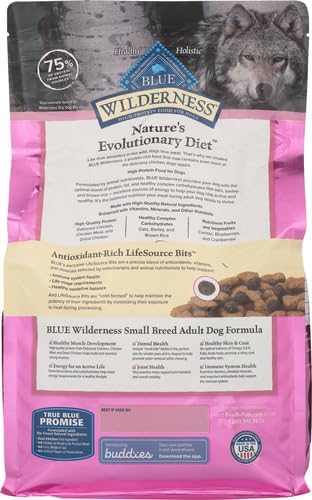 Blue Buffalo Wilderness Adult Small Breed Dry Dog Food Real Chicken with Natural Ingredients (Pack of 3)