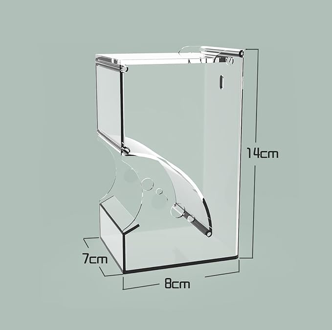Automatic Hamster Feeder, Clear Acrylic Automatic Pet Feeder Pet Food Dispenser, Hamster Food Bowl Guinea Pig Food Dispenser for Small Animal Feeding & Watering Supplies (S)
