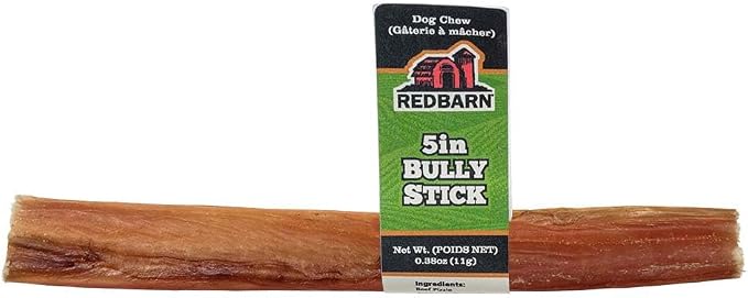 Redbarn 5 inch Bully Sticks 50-Count Pack - Long Lasting Natural Dog Chews for Large and Medium Dogs, Rawhide Free Dental Treats, All Natural Protein Rich Beef Bones
