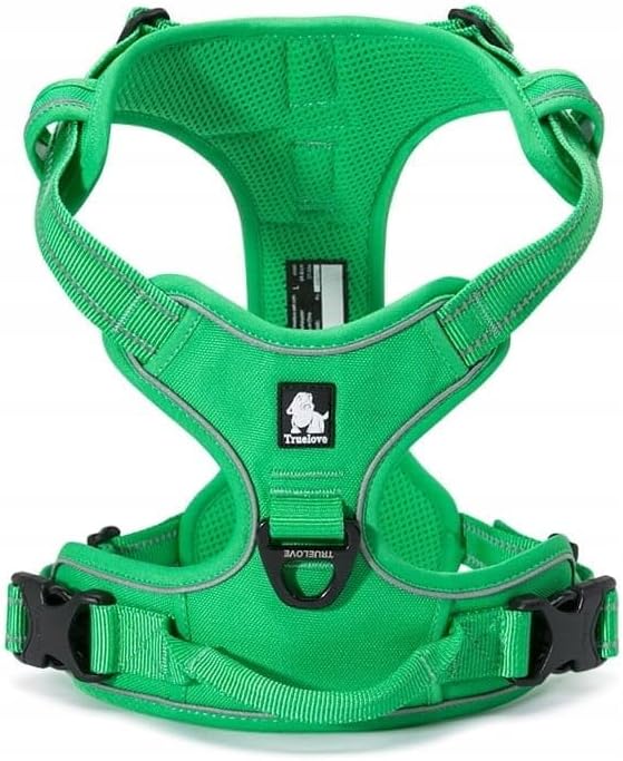 TRUE LOVE Adjustable No-Pull Dog Harness Reflective Pup Vest Harnesses Comfortable Control Brilliant Colors Truelove TLH5651(Grass Green,XL)
