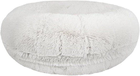 Bessie + Barnie Bagel Bed for Dogs and Cats – Round Pet Bed with 360-Degree Zipper, Waterproof Liner, Machine Washable Cover, Eco-Friendly Polyfill – Plush Donut Puppy Bed for Dogs