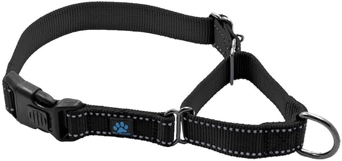 Max and Neo Nylon Martingale Collar - We Donate to a Dog Rescue for Every Collar Sold (Medium, Black)