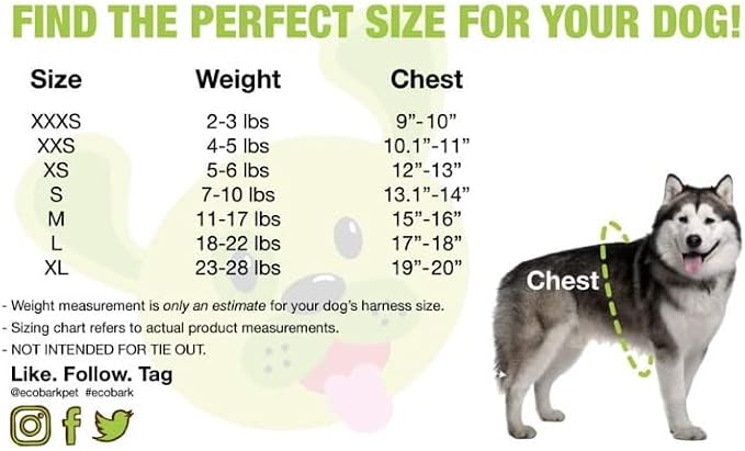 EcoBark Step in Dog Harness Reflective Soft Ultra Padded Mesh Dog Harnesses for XXS, XS, Small, and Medium Dogs Eco-Friendly Comfort Secure Halter No Pull Adjustable Pet Vest