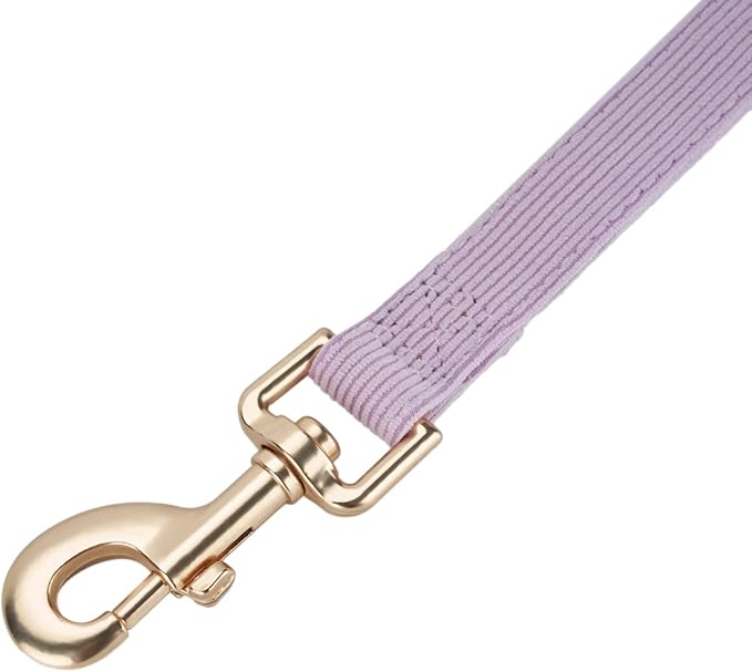 Soft Cotton Dog Leash, 5 Ft Heavy Duty Corduroy Dog Leashes with Gold Metal Hook for Small Medium Large Dogs,Small,Light Purple