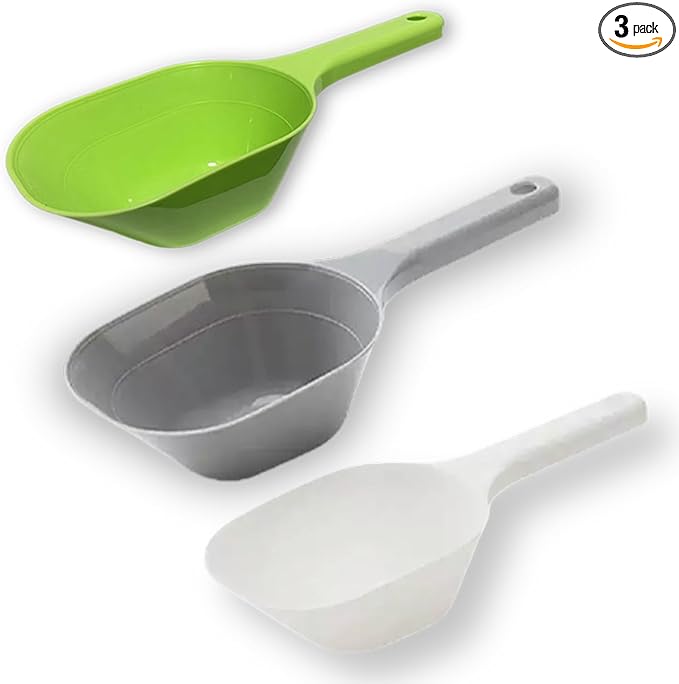 3PCS Dog Food Scoop, 1 Cup Plastic Pet Food Scoop With Measuring Lines for Dogs Cats Birds and Rabbits