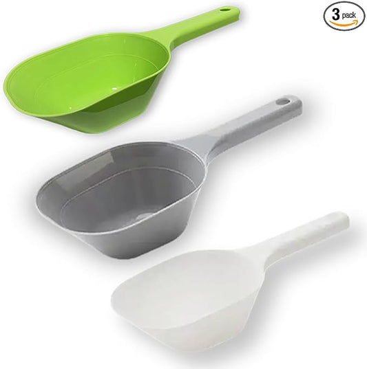 3PCS Dog Food Scoop, 1 Cup Plastic Pet Food Scoop With Measuring Lines for Dogs Cats Birds and Rabbits