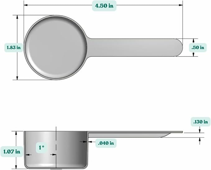 8 Teaspoon (39 mL | 1.32 Oz.) Long Handle Plastic Measuring Scoop for Coffee, Protein Powder, Pet Food, Spices, Grains, Dry Goods – Food-Grade BPA-Free (Pack of 5)