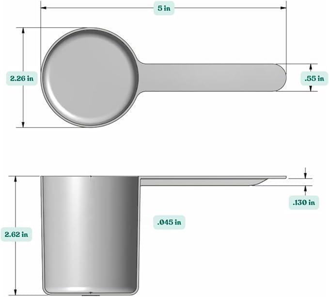 148 mL (148 CC | 5 Oz.) Long Handle Plastic Measuring Scoop for Coffee, Protein Powder, Pet Food, Spices, Grains, Dry Goods – Food-Grade BPA-Free (Pack of 25)