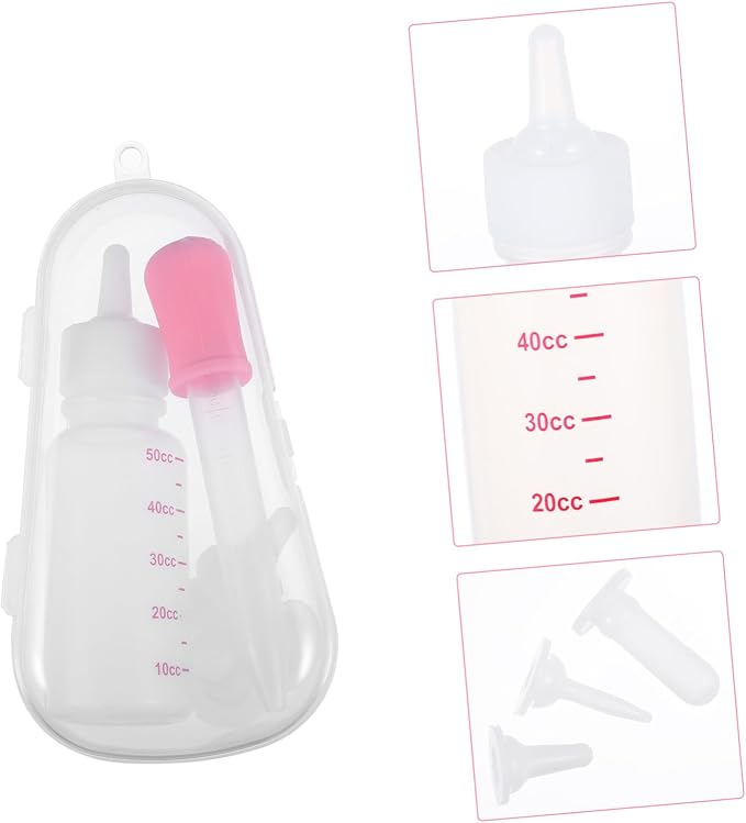 BESPORTBLE Pet Feeding Bottle and Dropper for Cats and Dogs Accurate Scale for Controlled Feeding Safe Material Lightweight Design for Easy Use