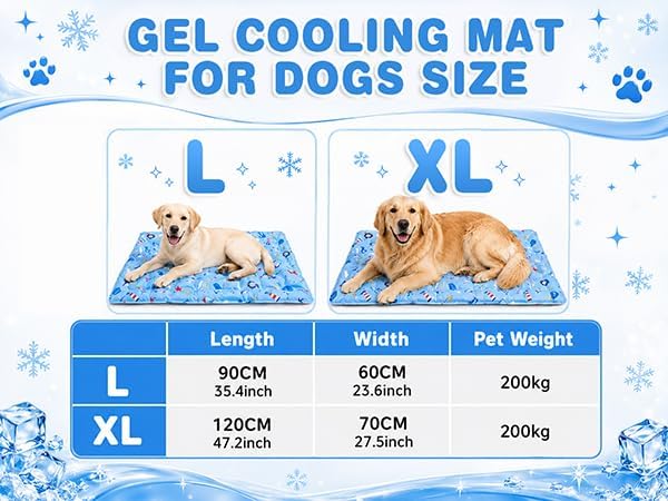 teemoo Dog Cooling Mat, 47.2" x 27.5" Cooling Mat for Large Dogs, Non-Toxic Gel, Cool Pet Pad, Cooling pad for Dog, Pet Cool Pad for Floors, Sofas, Kennels (XL)