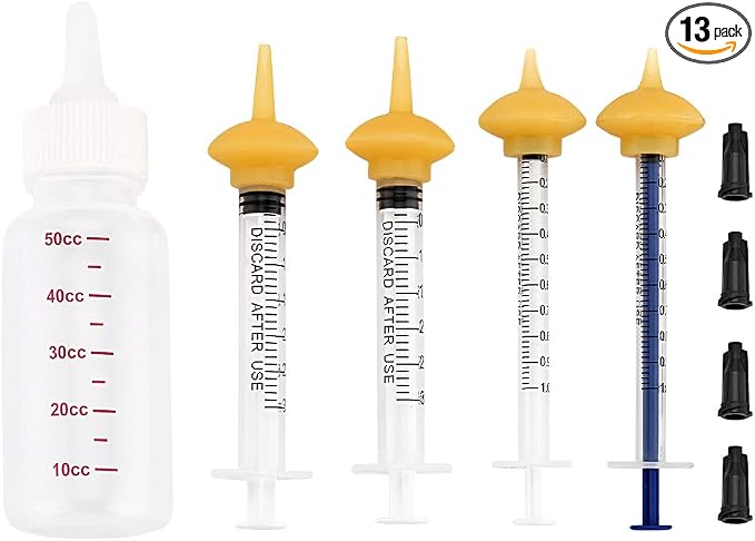 Pet Feeding Bottle and Syringes with Nipples for Small Cat Dog Animals (Model 1)
