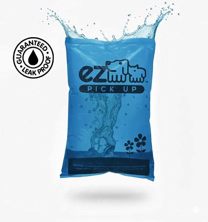 900 Pet Waste Disposal Dog Poop Bags, Z Pickup Bag Blue Clean Up | heavy duty, leak proof, 7"x12", puppy training, dog walking, ez pick up bags