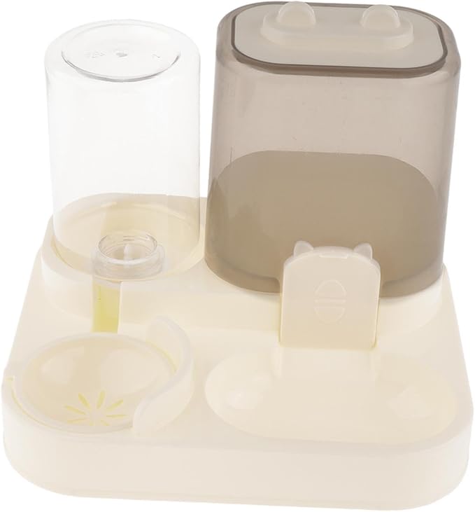 2 in 1 Automatic Pet Feeder Water Dispenser Portable Travel Supplies Cat Food Bowl Food Container for Kitten Small Dogs Bunny, Clear