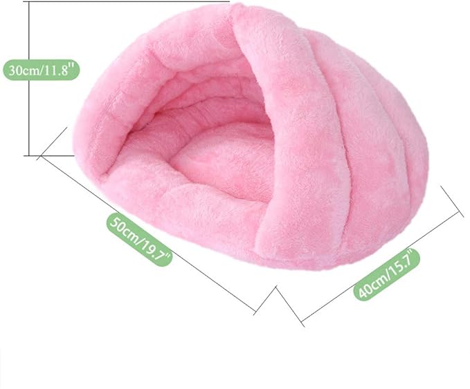 Pet Tent Cave Bed for Small Medium Cats Dogs Pets Sleeping Bag Thick Fleece Warm Slipper Dog Bed Cuddler Burrow House Hole Igloo Nest Cozy Triangle Bed for Cat Puppy