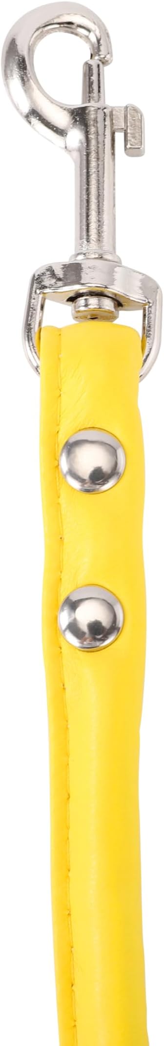 Yellow Soft Leather Dog Leash for Small,Medium Dog Walking, Comfortable Leather Handle, 4 ft Yellow