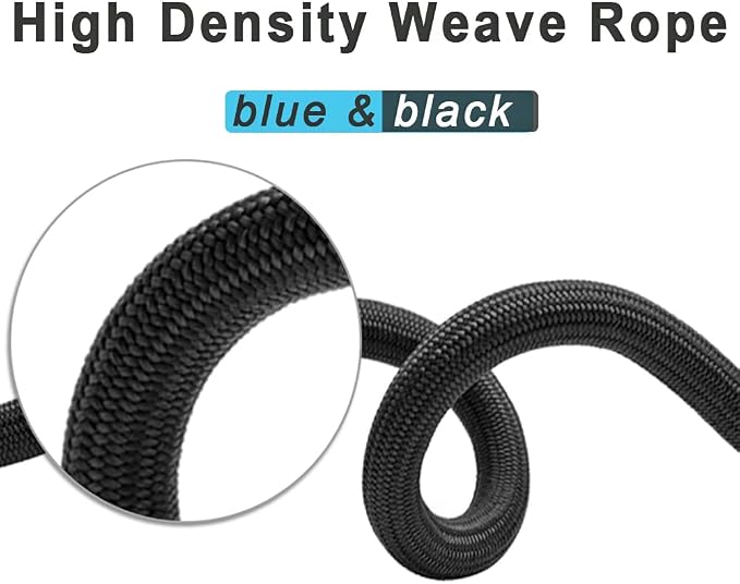 No Handle Dog Leash 3/ 6FT, Dog Tether Training Leash Tie Down, Extension Rope for Exercising, Bicycle Indoor/Outdoor, Running, Walking (3ft-Black)