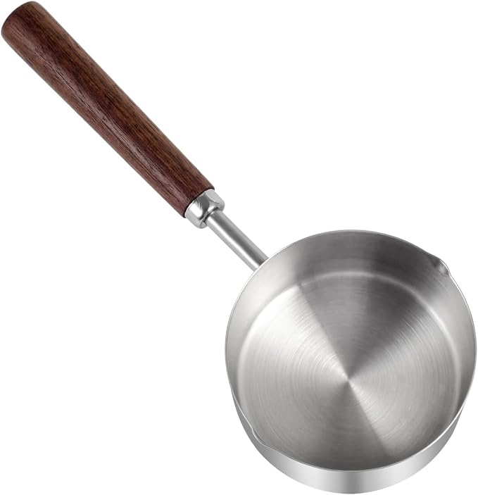 Kichwit Dog Food Scoop, 1 Cup, 304 Stainless Steel Pet Food Scoop Measuring Cup with Wooden Handle (1 Cup)