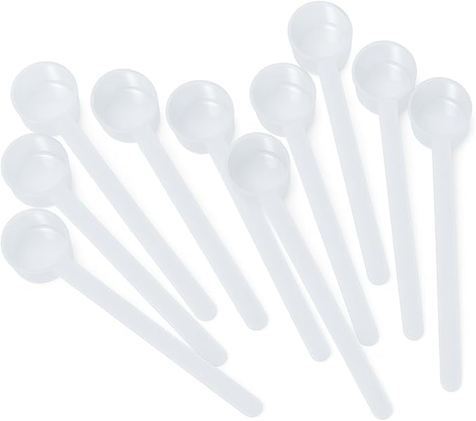 9 mL (9 CC) Long Handle Plastic Measuring Spoon for Coffee, Protein Powder, Pet Food, Spices, Grains, Dry Goods – Food-Grade BPA-Free (Pack of 10)