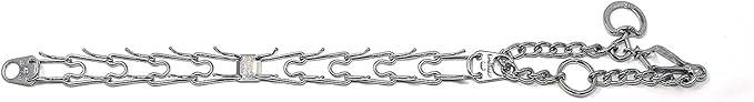Herm Sprenger Chrome Plated Steel Training Prong Collar with Quick Release Snap for Dogs (25in (63cm) x 4mm) (Neck Size Up to 21 inches)
