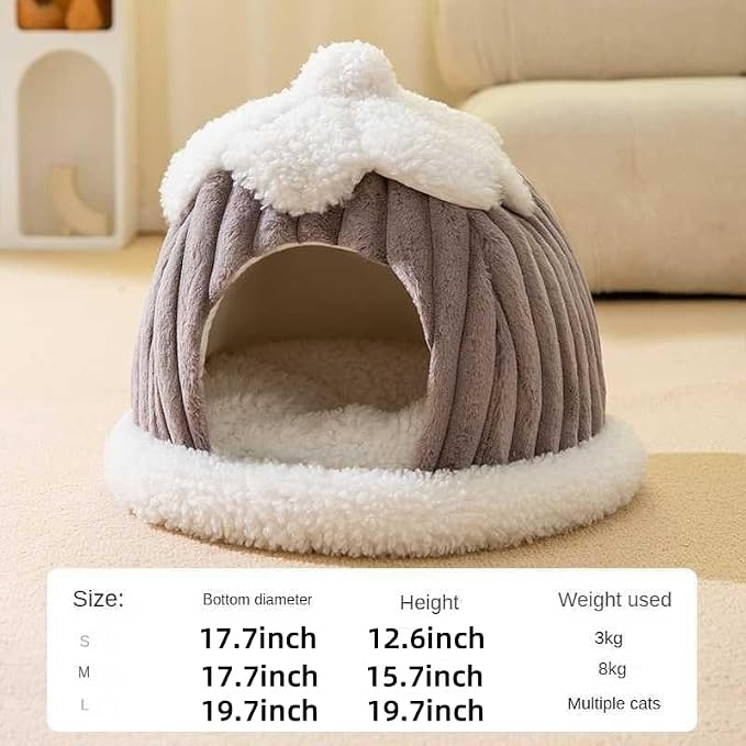 Dog Houses Soft Indoor Enclosed Tent Huts Warm Cave Dog Kennel House Type Winter Warm Small Dog Teddy Four Seasons Universal Removable and Washable Dog House Cat Nest Bed Pet Supplies (Small,Color 18)