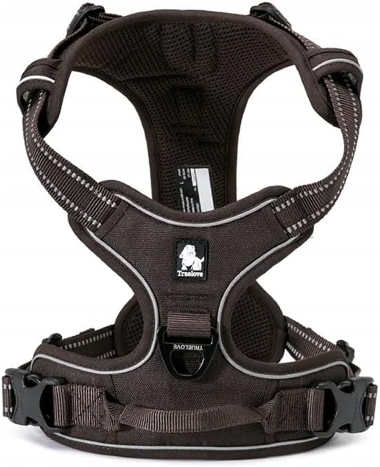 TRUE LOVE Adjustable No-Pull Dog Harness Reflective Pup Vest Harnesses Comfortable Control Brilliant Colors Truelove TLH5651(Brown,S)