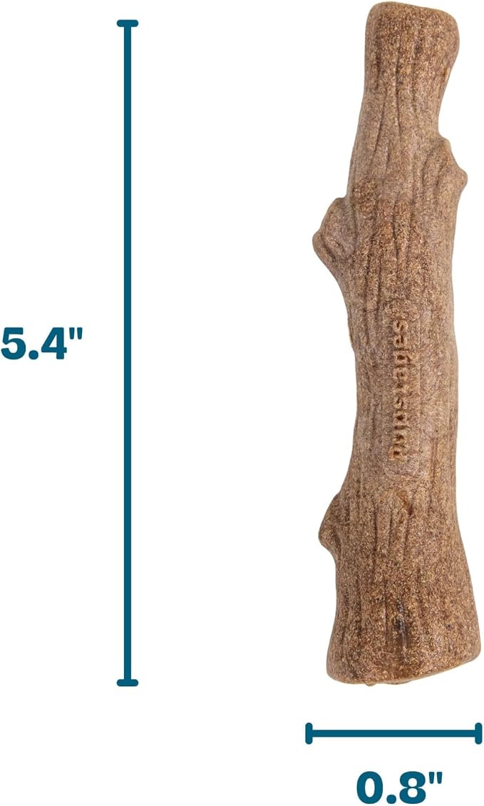 Pupstages Dogwood Dog Chew Toy, Made in the USA – Real-Wood Blend, Natural Flavor & Texture, Moderate Chewers, Small, 5.4"