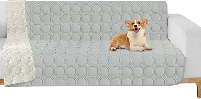 ZNSAYOTX Ultimate Cozy Blankets (52"x82") 100% Waterproof Bed Mat Blanket for Dog Pets, Couch Sofa Protector with Non-Slip Back Washable Durable, Pee Scratch Proof Easy to Clean (Light Grey)