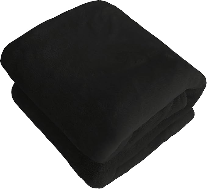 iMaylex Soft Puppy Flannel Fleece Blanket for Pet Dog Cat, Plush Microfiber, Cozy and Lightweight, Black, Pet, 27 x 39 inch (70 x 100 cm)