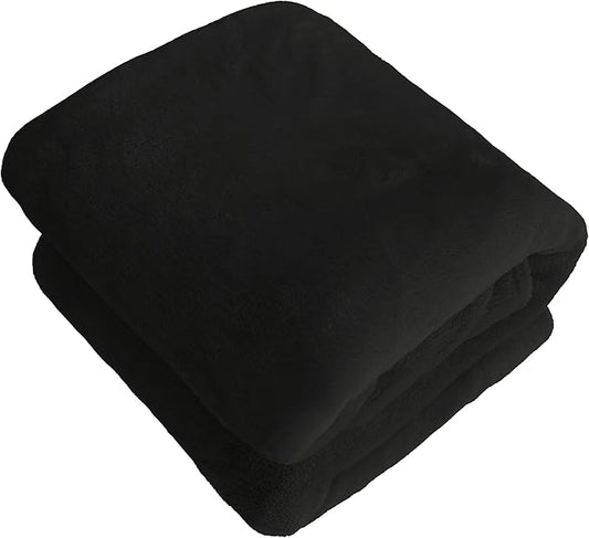 iMaylex Soft Puppy Flannel Fleece Blanket for Pet Dog Cat, Plush Microfiber, Cozy and Lightweight, Black, Pet, 27 x 39 inch (70 x 100 cm)