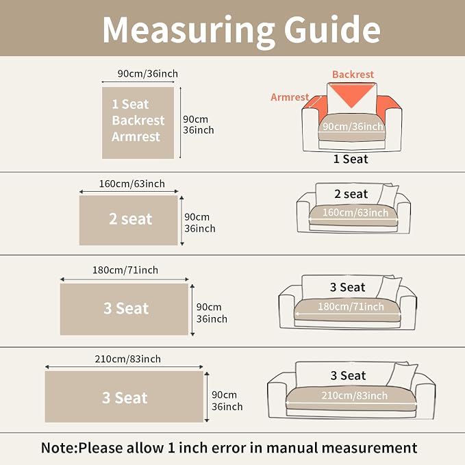 Velvet Couch Covers for Sectional Sofa Washable, Non-Slip L Shaped Sectional Couch Cover, Soft Pet Couch Covers for Sofa, Furniture Slipcovers for 3 Cushion Couch(1PC,35"x83",Beige White)