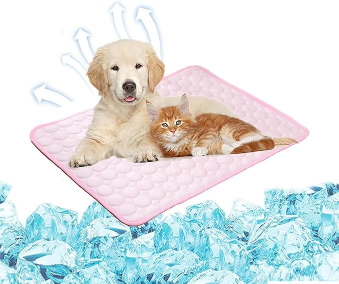 Pawlab Cooling Mat,Pawlab Cooling Mat for Dogs,King Size Self Cooling Mattress (Pink, X-Large)