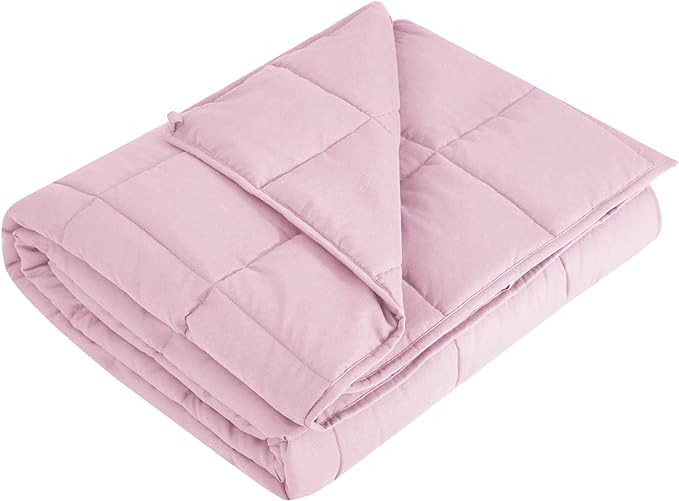 L'AGRATY Weighted Blanket - 60"x80" 20lbs Cooling Breathable Heavy Blanket Microfiber Material with Glass Beads for Adult All-Season Summer Fall Winter Soft Thick Comfort