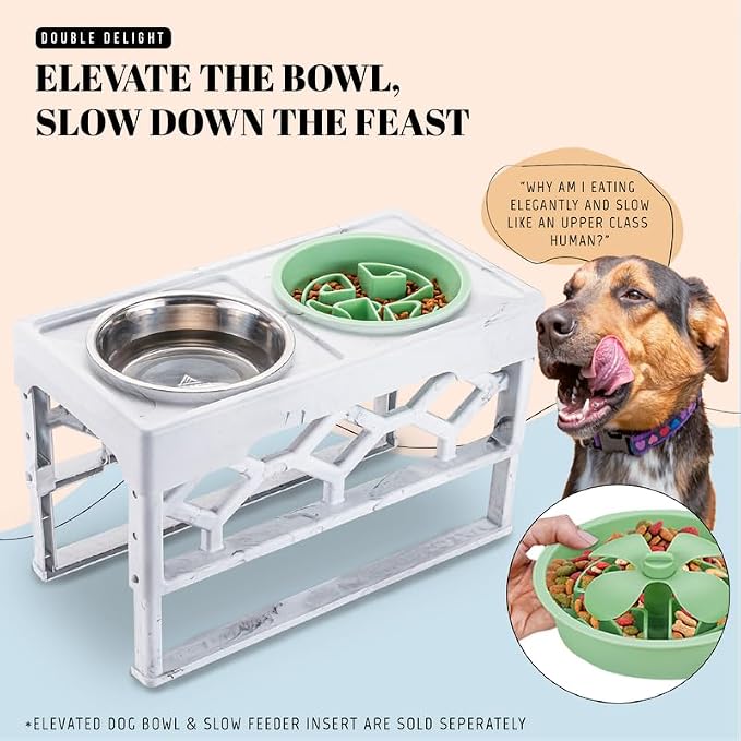 AVERYDAY Slow Feeder Dog Bowls for Large Breeds Fits Raised Feeding Station, Puzzle Dog Food Bowls to Slow Down Eating, Dogs Feeding Bowl with Non-Slip, Slows Feeder Pet Bowl for Wet and Dry Food