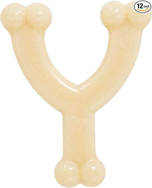 Nylabone Original Wishbone Power Chew Toy for Dogs, Dog Toys for Aggressive Chewers, Original Flavor, Small - Up to 25 Ibs, 1 Count (Pack of 12)