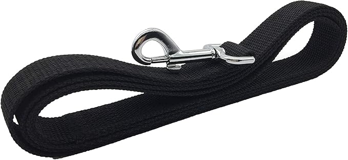 TAIAN 4FT/5FT/6FT Strong Dog Leash, Nylon Dog Leashes for Small Medium Large Dogs (Black, 1 in x 15 ft)