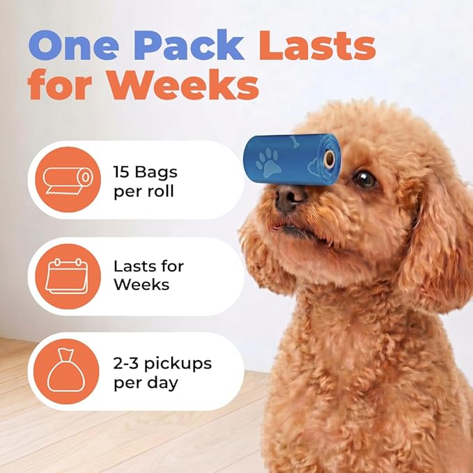 Best Pet Supplies Dog Poop Bags for Waste Refuse Cleanup, Doggy Roll Replacements for Outdoor Puppy Walking and Travel, Leak Proof and Tear Resistant, Thick Plastic - Loyal Blue, 150 Bags