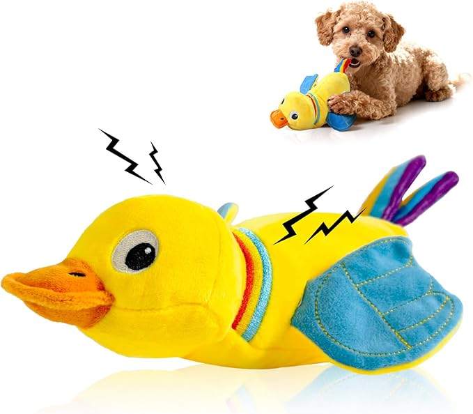lilfrd Duck Dog Toy, Crinkle Squeaky Plush Interactive Chew Toy for Dogs | Lets pups fill quiet days with fun sound play. Ideal daily toy for small, medium and large dogs.