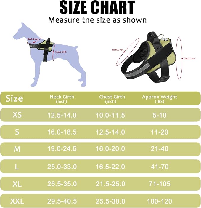 Dog Harness, No-Pull Reflective Dog Vest, Breathable Adjustable Pet Harness with Handle for Outdoor Walking - No More Pulling, Tugging or Choking