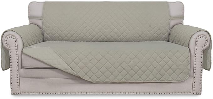 Easy-Going Sofa Slipcover Reversible Loveseat Sofa Cover Couch Cover for 2 Cushion Couch Furniture Protector with Elastic Straps for Pets Kids Dog Cat (Oversized Loveseat, Beige/Beige)