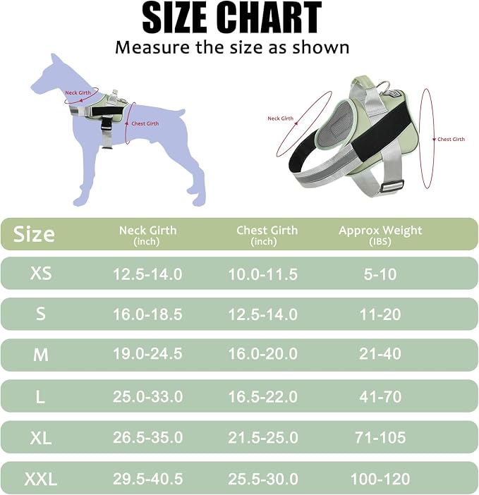Dog Harness, No-Pull Reflective Dog Vest, Breathable Adjustable Pet Harness with Handle for Outdoor Walking - No More Pulling, Tugging or Choking