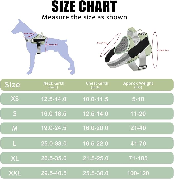 Dog Harness, No-Pull Reflective Dog Vest, Breathable Adjustable Pet Harness with Handle for Outdoor Walking - No More Pulling, Tugging or Choking