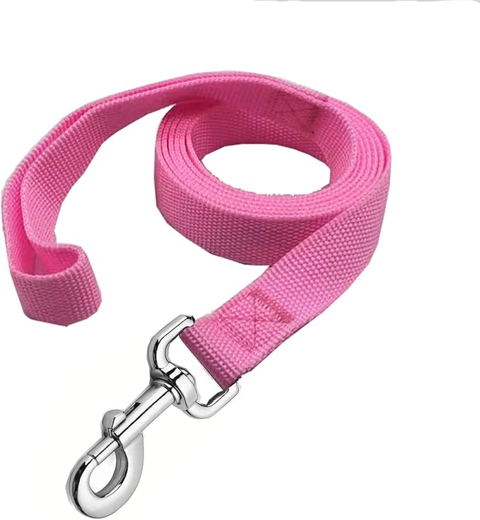 Strong Nylon Dog Leash, 4FT/ 5 FT/ 6FT Dog Leashes for Medium Large Dogs (5FT, Pink)