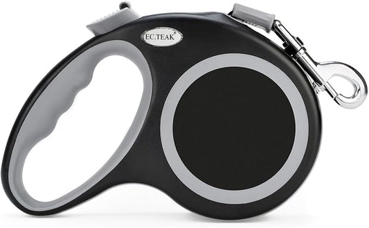 Retractable Dog Leash 26 FT, Heavy Duty Dog Leash for Dogs up to 110lbs, Strong Nylon Tape No Tangle, One-Handed Brake, Pause, Lock, Perfect for Medium Large Dogs (Black, 26 FT(66-110 LBS))