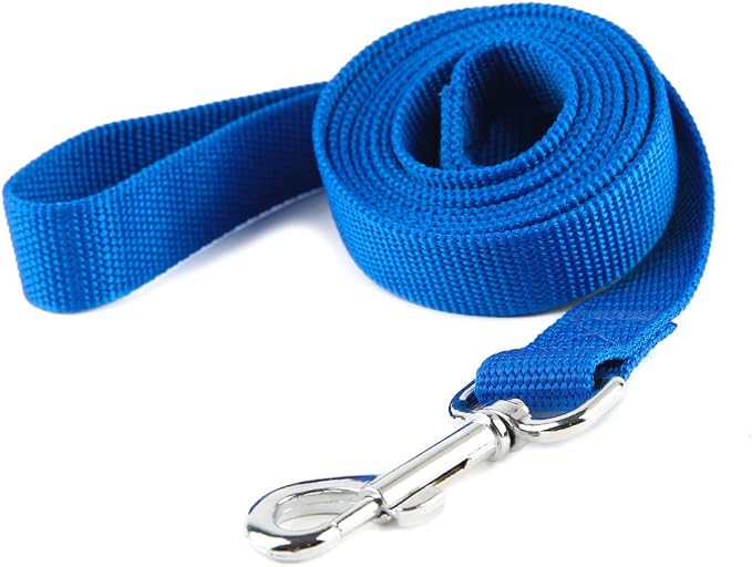Nylon Dog Training Leash, Traction Rope, 4Ft /5 Foot /6 Feet Long, 5/8 inch 3/4 Inch 1 Inch Wide, for Small and Medium Dogs (5/8'' x 4 FT, Blue)