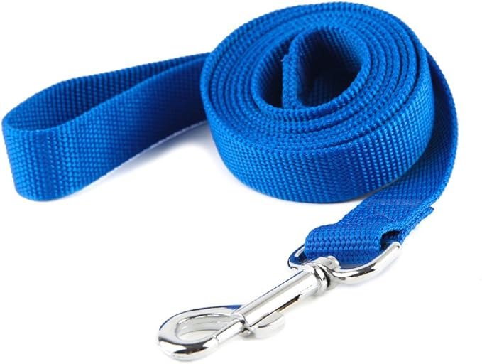 Nylon Dog Training Leash, Traction Rope, 4Ft /5 Foot /6 Feet Long, 5/8 inch 3/4 Inch 1 Inch Wide, for Small and Medium Dogs (3/4'' x 4 F, Blue)