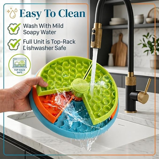 3-Level Slow Feeder Dog Bowls - Non-Slip Interactive Dog Puzzle Toy